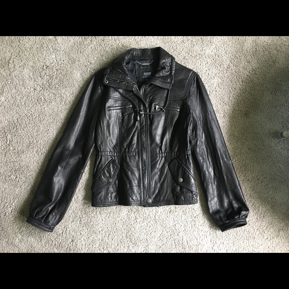 a.n.a Genuine Leather Jacket size Small